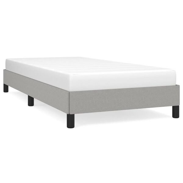 vidaXL Bed Frame without Mattress Light Grey 92x187 cm Single Fabric