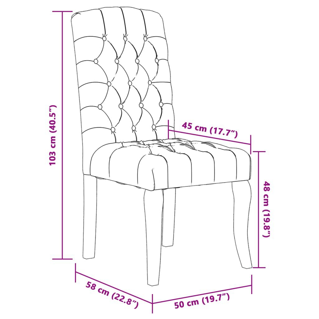vidaXL Dining Chairs 6 pcs Beige Linen-Look Fabric