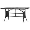 vidaXL 5 Piece Garden Dining Set Poly Rattan Black