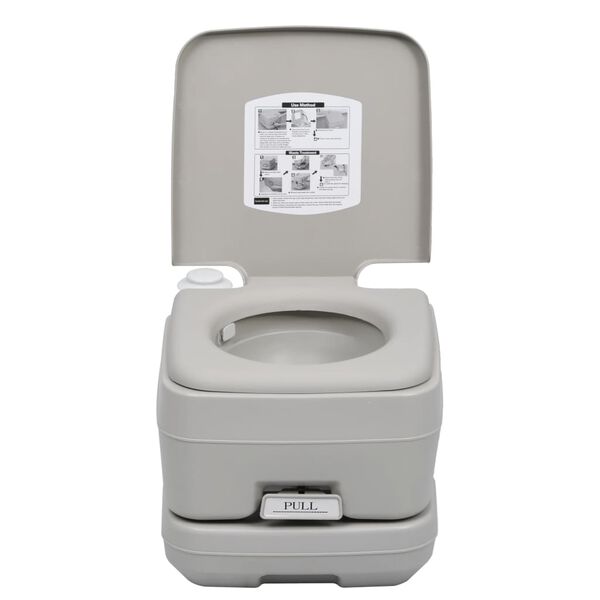 vidaXL Portable Camping Toilet Grey 10+10 L