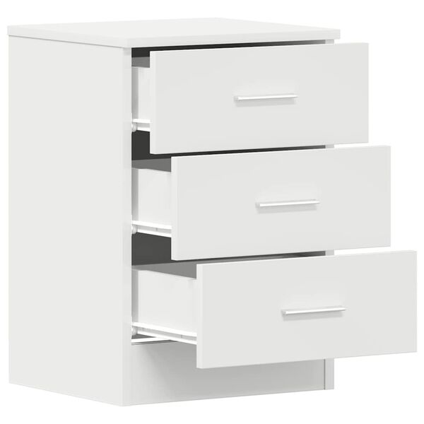 vidaXL Bedside Cabinet White 38x35x56 cm Engineered Wood
