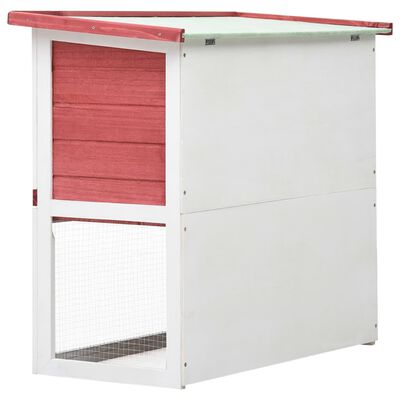 vidaXL Outdoor Rabbit Hutch 1 Door Red Wood, red vidaXL Outdoor Rabbit Hutch 1 Door Red Wood
