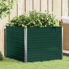 vidaXL Raised Garden Bed 100x100x77 cm Galvanised Steel Green