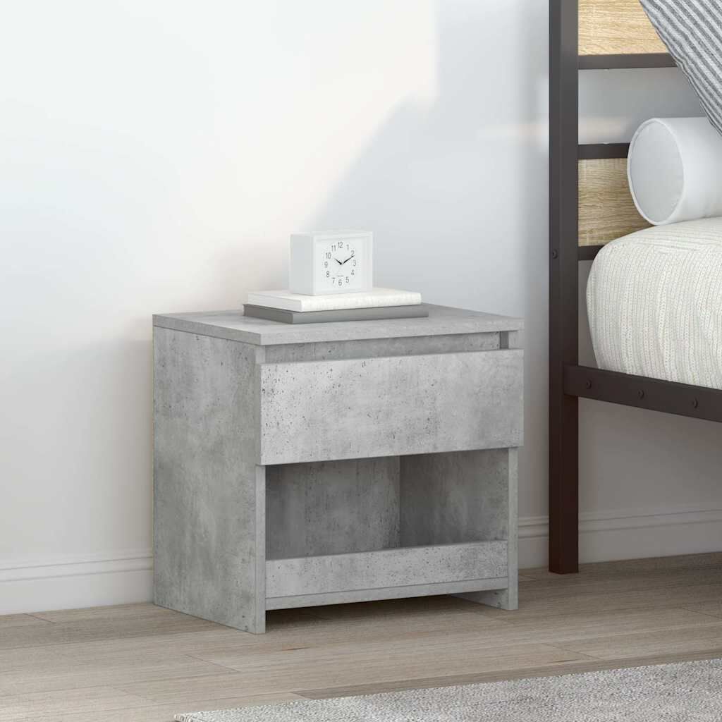 vidaXL Bedside Cabinets 2 pcs Concrete Grey 40x30x39 cm Engineered Wood