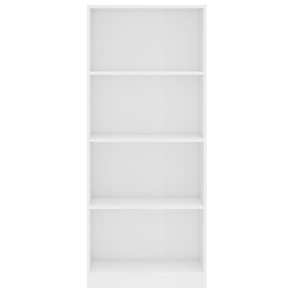 vidaXL 4-Tier Book Cabinet White 60x24x142 cm Engineered Wood