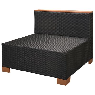 vidaXL 7 Piece Garden Lounge Set with Cushions Poly Rattan Black,  vidaXL 7 Piece Garden Lounge Set with Cushions Poly Rattan Black