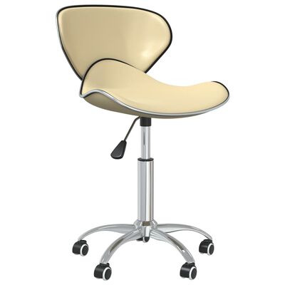 vidaXL Swivel Dining Chairs 2 pcs Cream Faux Leather