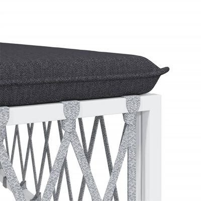 vidaXL 7 Piece Garden Lounge Set with Cushions White Steel, white vidaXL 7 Piece Garden Lounge Set with Cushions White Steel