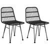 vidaXL Garden Chairs 2 pcs Black 48x62x84 cm PE Rattan