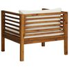 vidaXL Garden Chair with Cream White Cushions Solid Acacia Wood