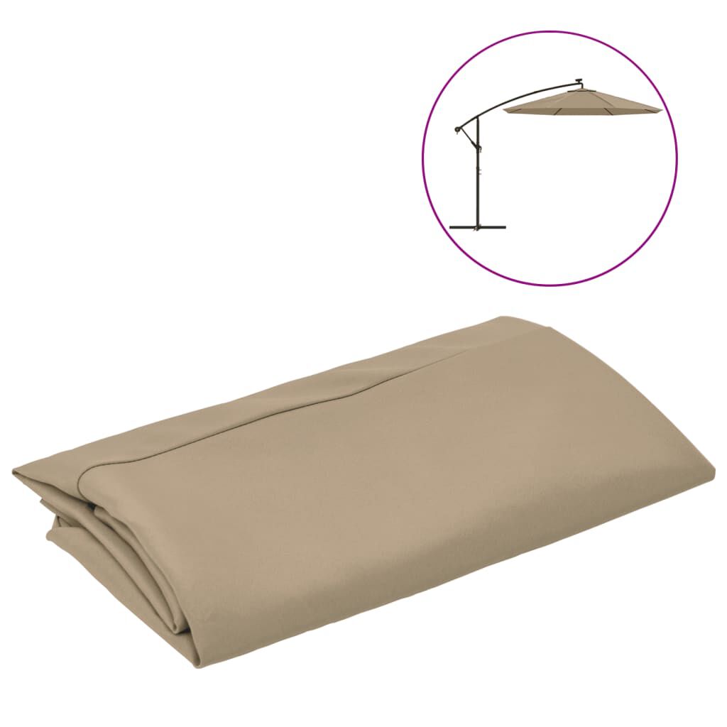 vidaXL Replacement Fabric for Cantilever Umbrella Taupe 300 cm