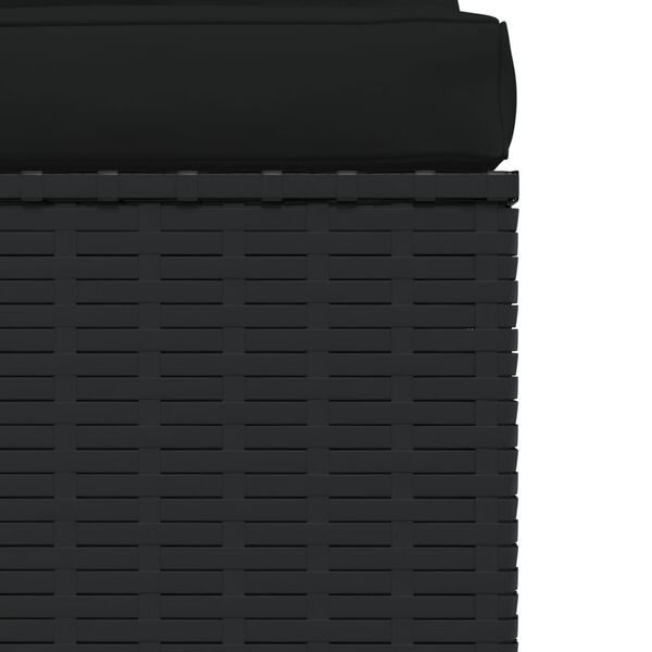 vidaXL 4 Piece Garden Lounge Set with Cushions Black Poly Rattan