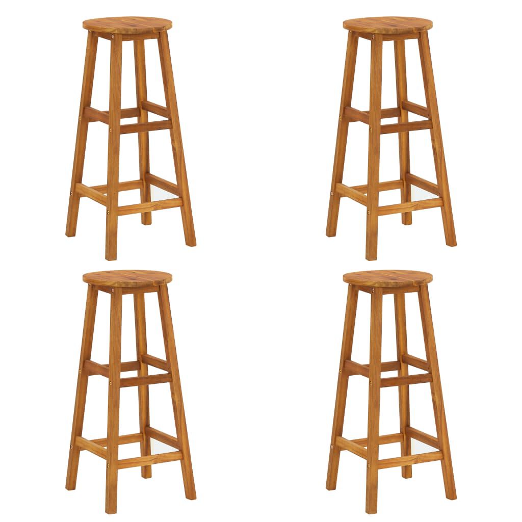 vidaXL Bar Stools 4 pcs Solid Acacia Wood