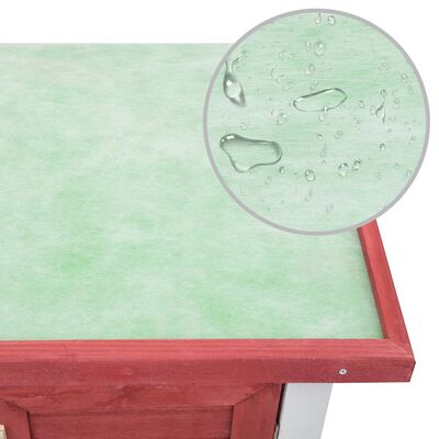 vidaXL Outdoor Rabbit Hutch 4 Doors Red Wood, red vidaXL Outdoor Rabbit Hutch 4 Doors Red Wood