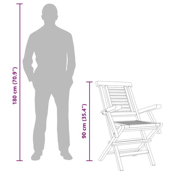 vidaXL Folding Garden Chairs 4 pcs 56x63x90 cm Solid Wood Teak