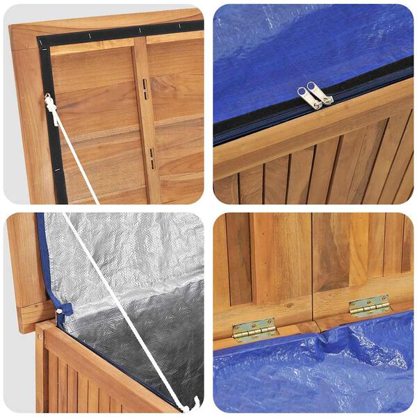 vidaXL Garden Storage Box 60x50x58 cm Solid Teak Wood