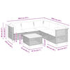 vidaXL 6 Piece Garden Sofa Set with Cushions Black Poly Rattan