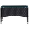 vidaXL 2 Piece Garden Lounge Set with Cushion Poly Rattan Black