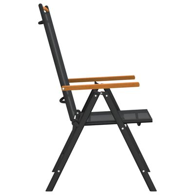 vidaXL 7 Piece Garden Dining Set Black and Brown Aluminium, black and brown vidaXL 7 Piece Garden Dining Set Black and Brown Aluminium