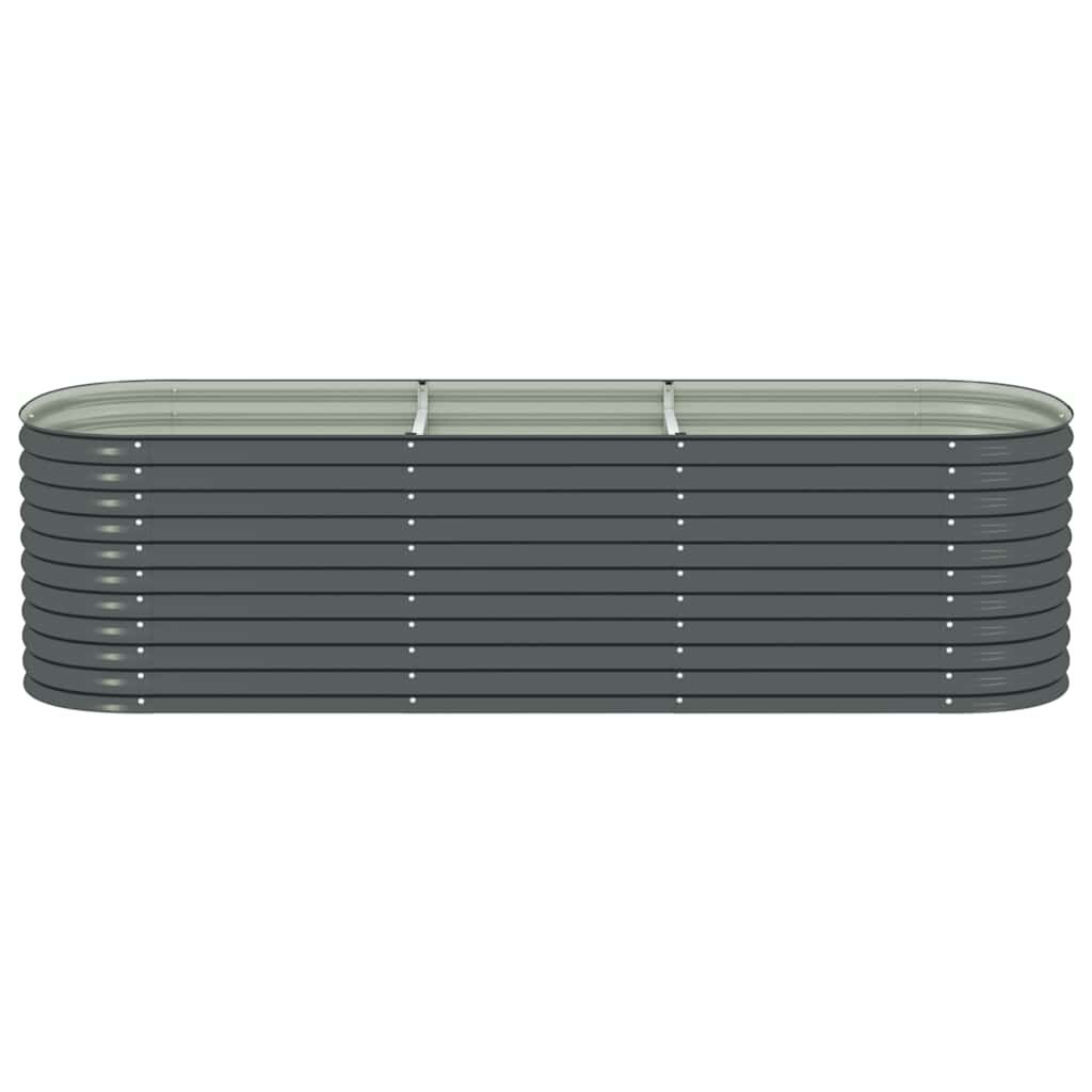 vidaXL Garden Raised Bed 320x80x81 cm Galvanised Steel Grey