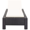 vidaXL Sunbed with Cushion Black Poly Rattan