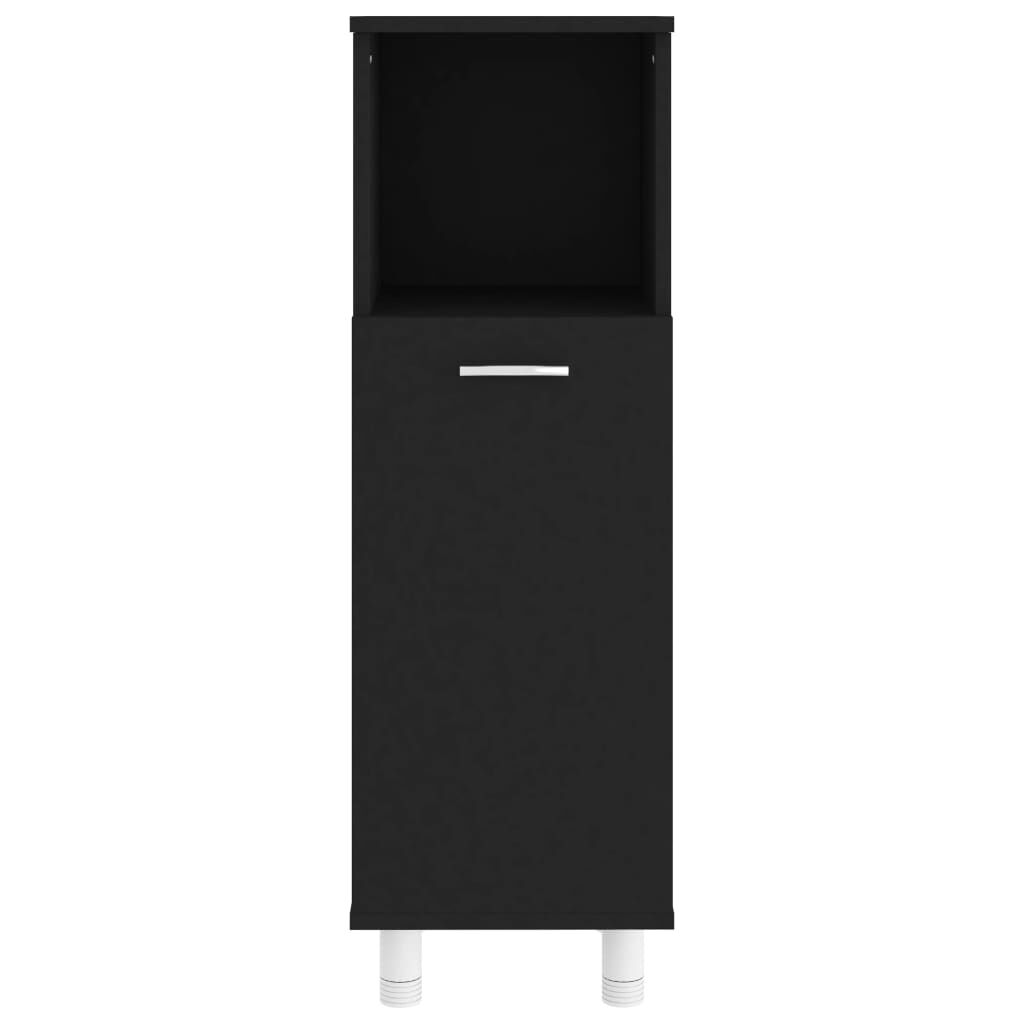 vidaXL 4 Piece Bathroom Furniture Set Black Engineered Wood