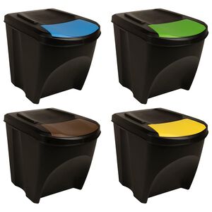 vidaXL Stackable Dustbins 4 pcs Anthracite 100 L