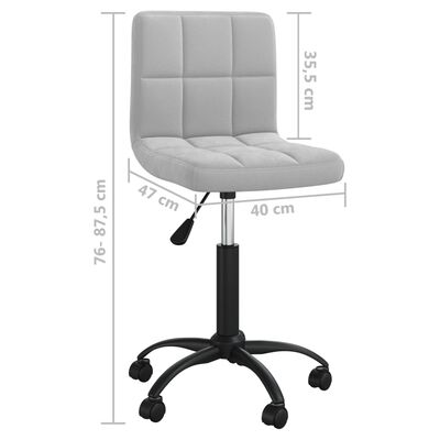 vidaXL Swivel Office Chair Light Grey Velvet, light grey vidaXL Swivel Office Chair Light Grey Velvet