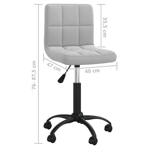 vidaXL Swivel Office Chair Light Grey Velvet