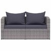 vidaXL Garden Corner Sofas 2 pcs Grey Poly Rattan