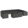 vidaXL 12 Piece Garden Lounge Set with Cushions Grey Poly Rattan