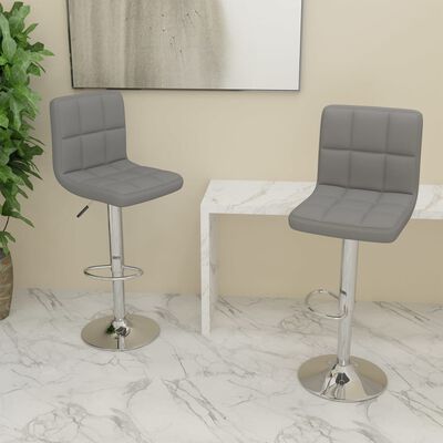 vidaXL Bar Stools 2 pcs Light Grey Fabric