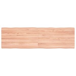 vidaXL Table Top Light Brown 140x40x(2-4)cm Treated Solid Wood Live Edge