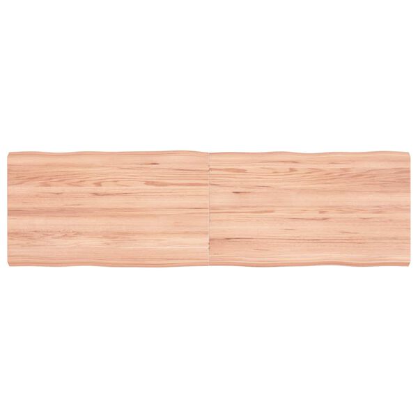 vidaXL Table Top Light Brown 140x40x(2-4)cm Treated Solid Wood Live Edge