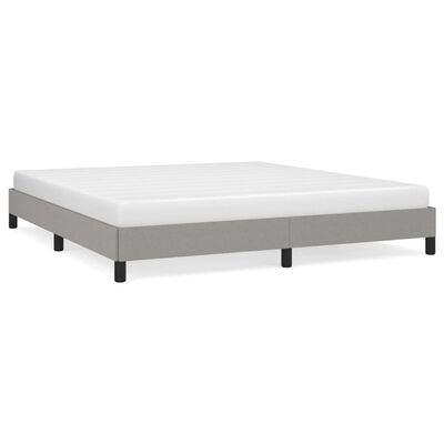 vidaXL Bed Frame without Mattress Light Grey 183x203 cm King Fabric