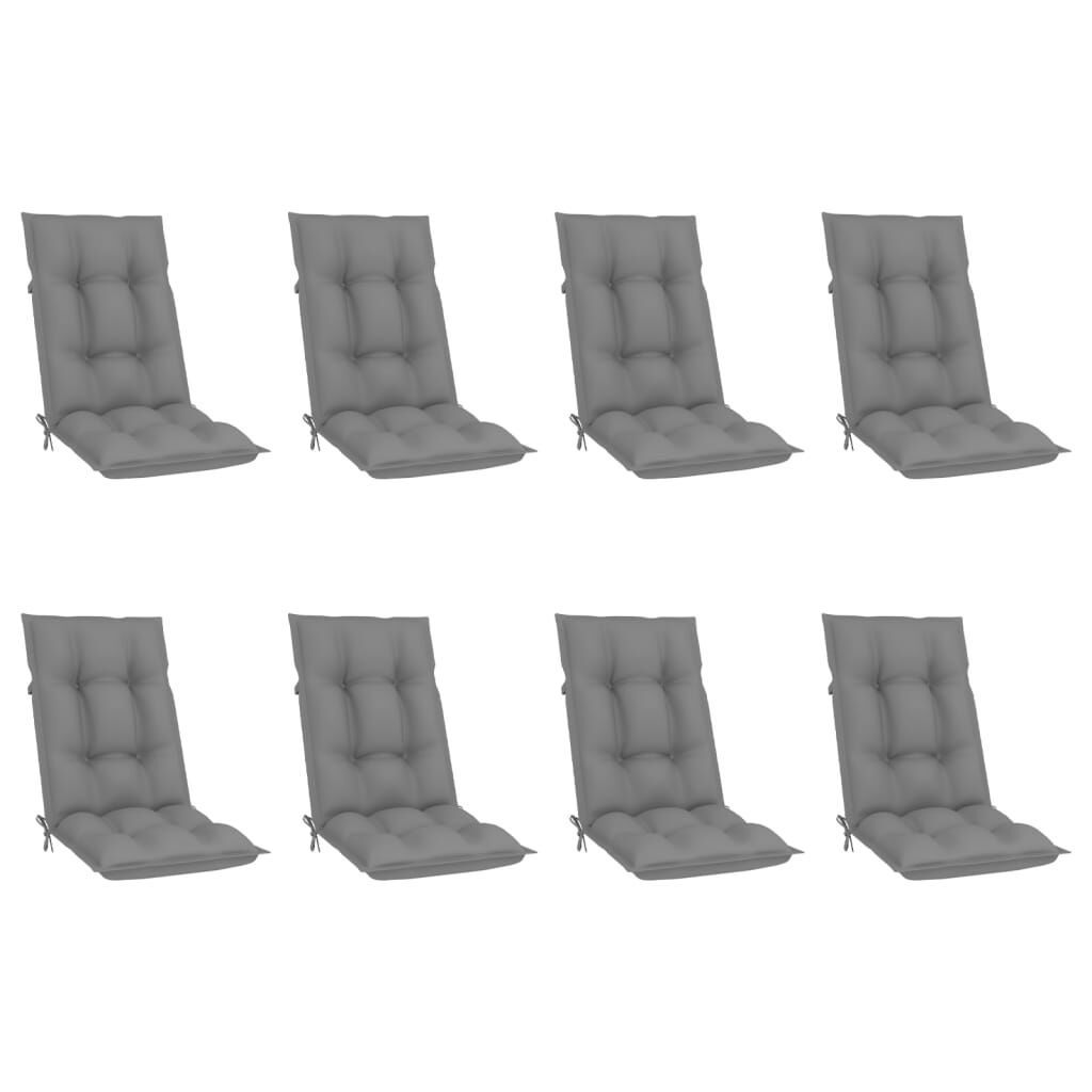 vidaXL Folding Garden Chairs with Cushions 8 pcs Solid Acacia Wood