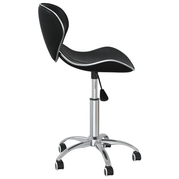 vidaXL Swivel Dining Chairs 4 pcs Black Faux Leather