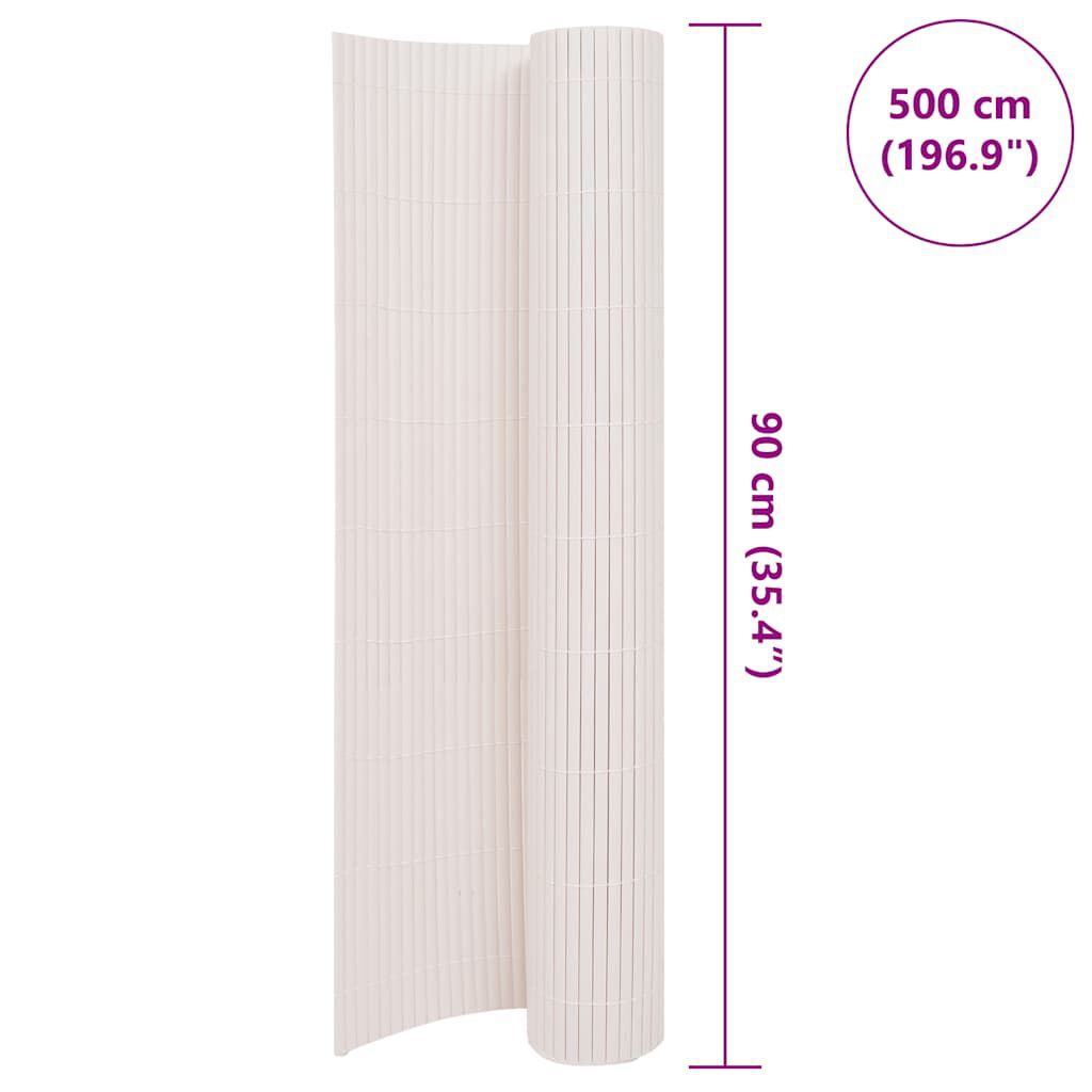 vidaXL Double-Sided Garden Fence 90x500 cm White