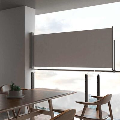vidaXL Patio Retractable Side Awning 100 x 300 cm Grey, grey vidaXL Patio Retractable Side Awning 100 x 300 cm Grey