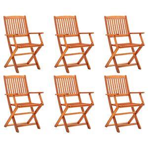 vidaXL Folding Garden Chairs 6 pcs Solid Eucalyptus Wood