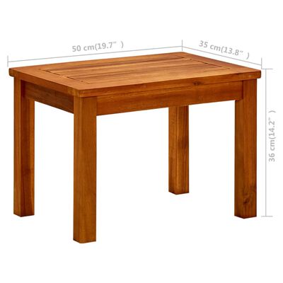 vidaXL Garden Coffee Table 50x35x36 cm Solid Acacia Wood,  vidaXL Garden Coffee Table 50x35x36 cm Solid Acacia Wood