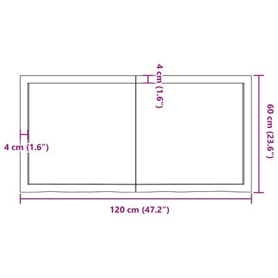 vidaXL Table Top Light Brown 120x60x(2-4) cm Treated Solid Wood Oak, light brown vidaXL Table Top Light Brown 120x60x(2-4) cm Treated Solid Wood Oak