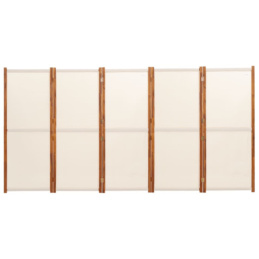 vidaXL 5-Panel Room Divider Cream White 350x180 cm
