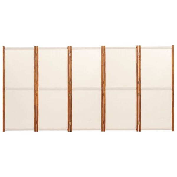 vidaXL 5-Panel Room Divider Cream White 350x180 cm