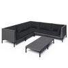 vidaXL 6 Piece Garden Lounge Set with Cushions Poly Rattan Dark Grey