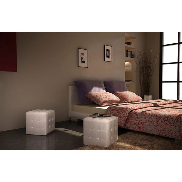 vidaXL Cubed Stools White