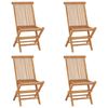 vidaXL 5 Piece Folding Outdoor Dining Set Solid Wood Teak