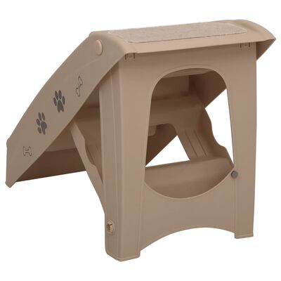 vidaXL Folding Dog Stairs Brown 62x40x49.5 cm, brown vidaXL Folding Dog Stairs Brown 62x40x49.5 cm