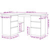 vidaXL Corner Desk Black 145x100x76 cm Engineered Wood