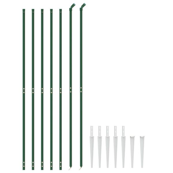 vidaXL Chain Link Fence with Spike Anchors Green 1.8x10 m